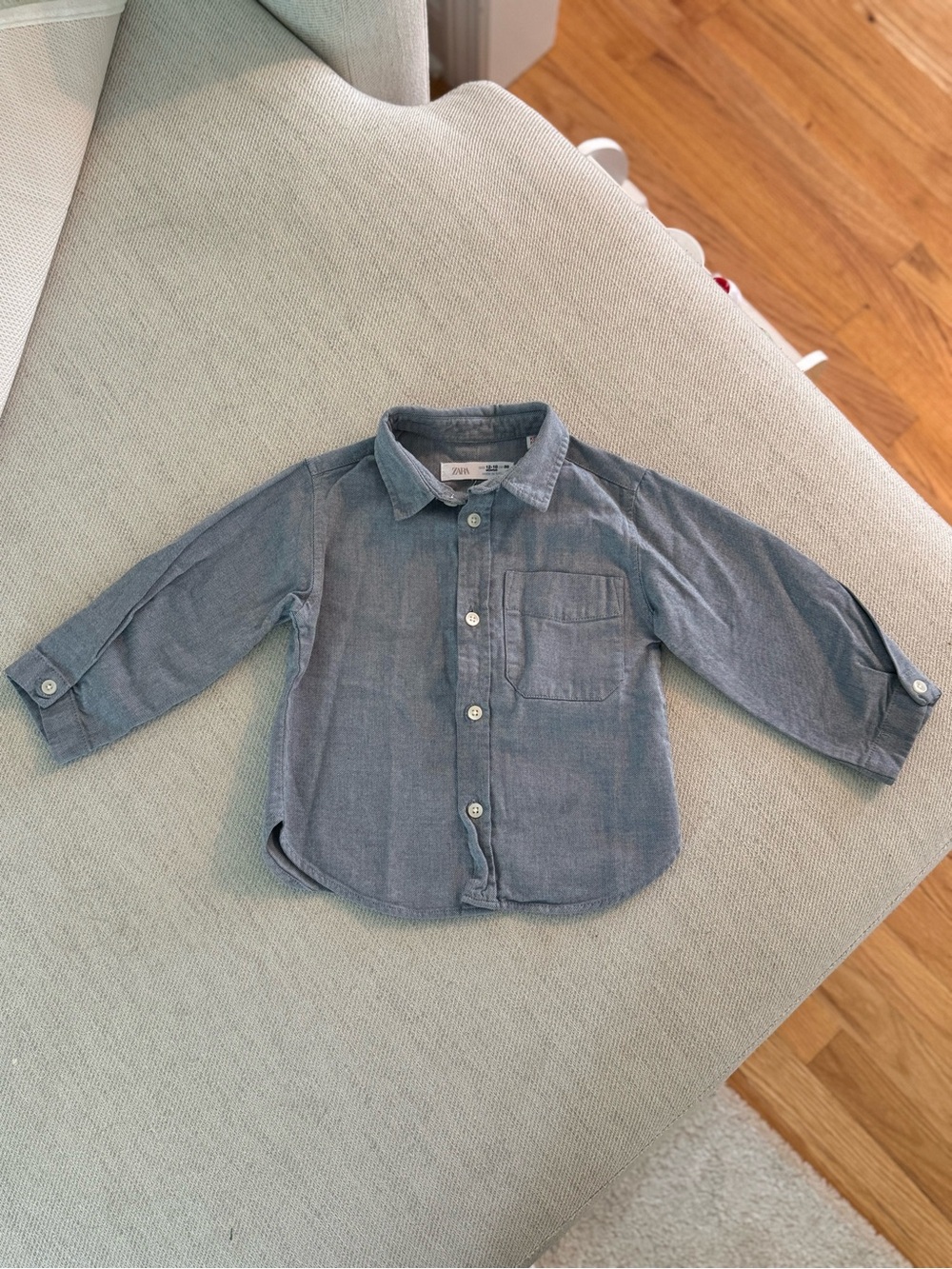 Zara Boys Light Blue Long-Sleeve Button-Down Shirt
